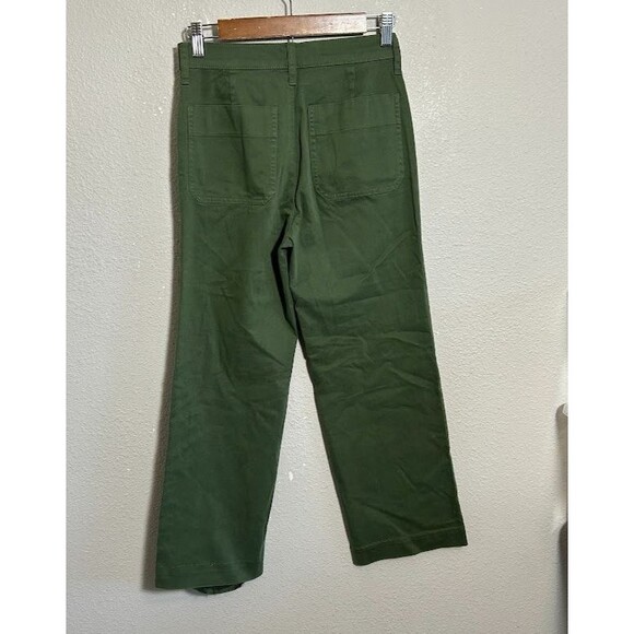 NEW J.Crew Sailor Slim Wide-leg Chino Pant 24 Green Stretch High Rise BY637 - Picture 5 of 10